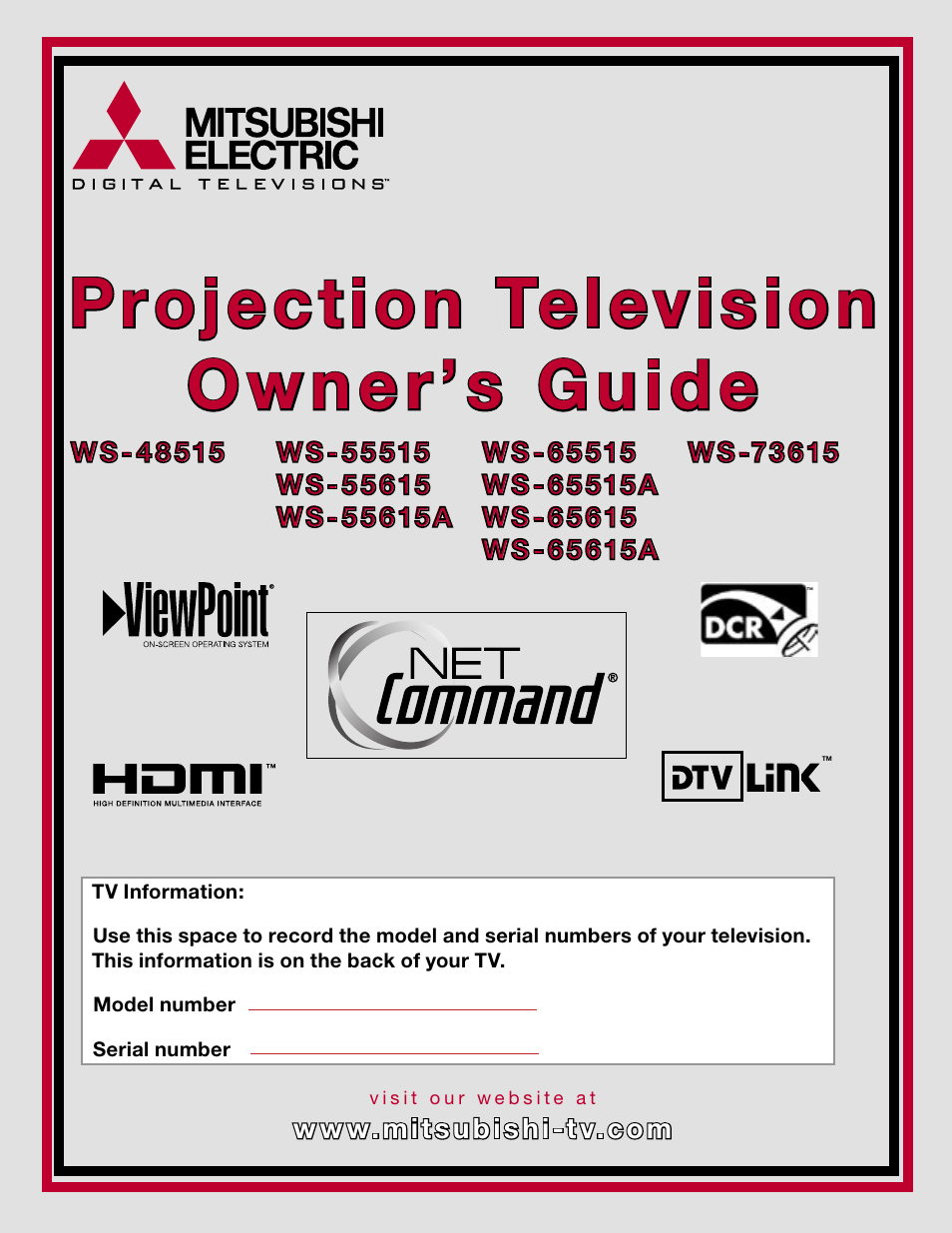 MITSUBISHI ELECTRIC WS-48515 User Manual | 100 pages