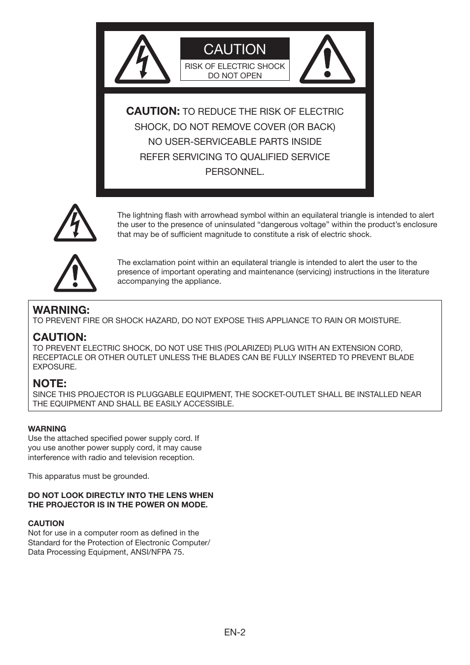 Caution, Warning | MITSUBISHI ELECTRIC Mitsubishi Electric LCD HC6800 User Manual | Page 2 / 47