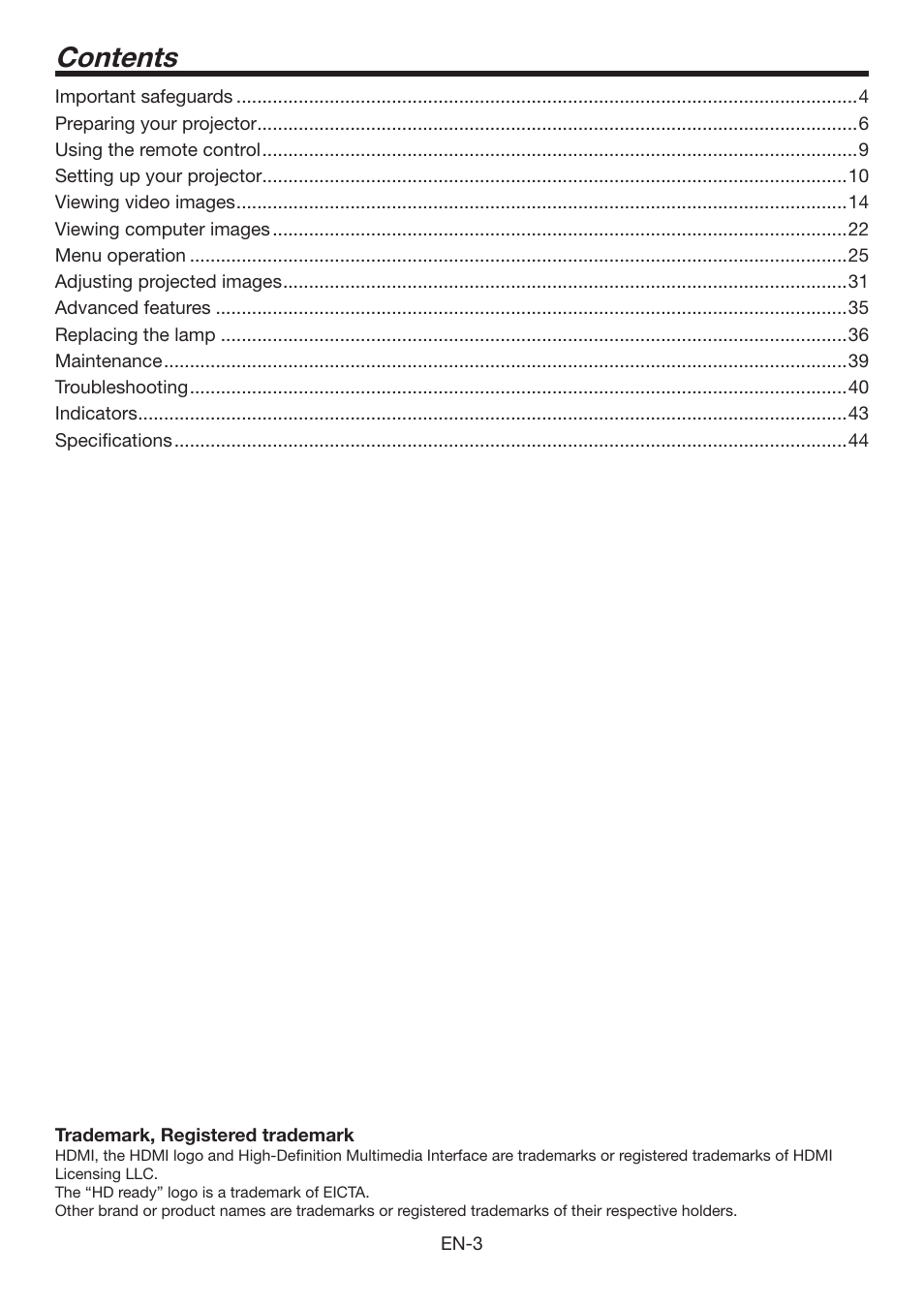 MITSUBISHI ELECTRIC Mitsubishi Electric LCD HC6800 User Manual | Page 3 / 47