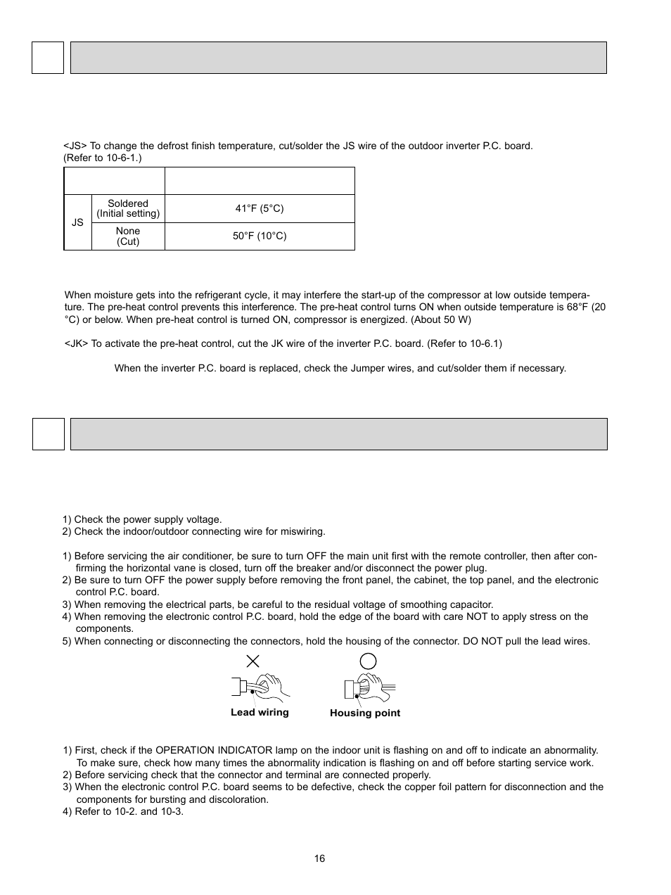 Service functions 9, 10 troubleshooting, Muz-fd09va muz-fd12va | Muz-fd09na muz-fd12na | MITSUBISHI ELECTRIC MUZ-FD09NA- U1 User Manual | Page 16 / 36