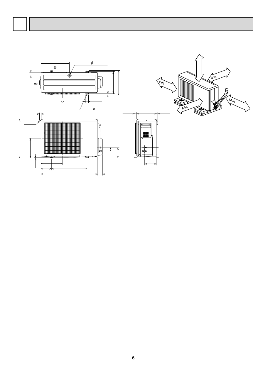 Outlines and dimensions 4, Muz-fd09na muz-fd12na, Required space | MITSUBISHI ELECTRIC MUZ-FD09NA- U1 User Manual | Page 6 / 36