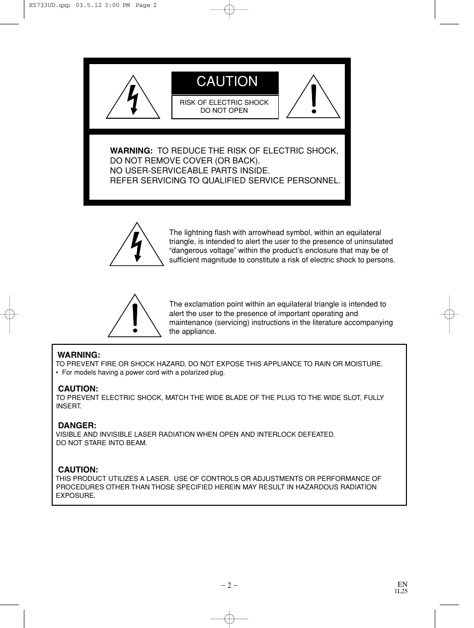Caution | MITSUBISHI ELECTRIC DD-8040 User Manual | Page 2 / 40