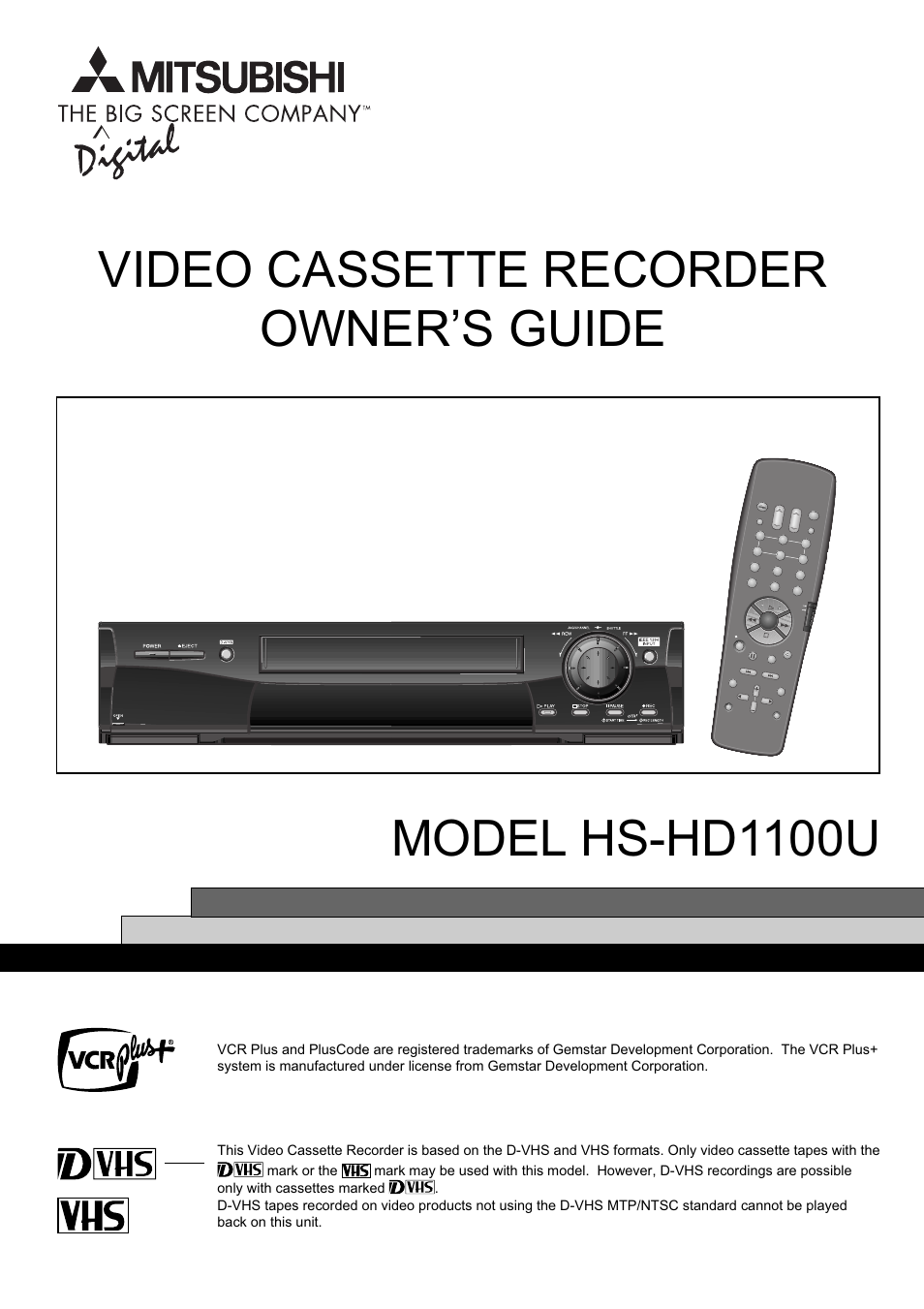 MITSUBISHI ELECTRIC HS-HD1100U User Manual | 64 pages