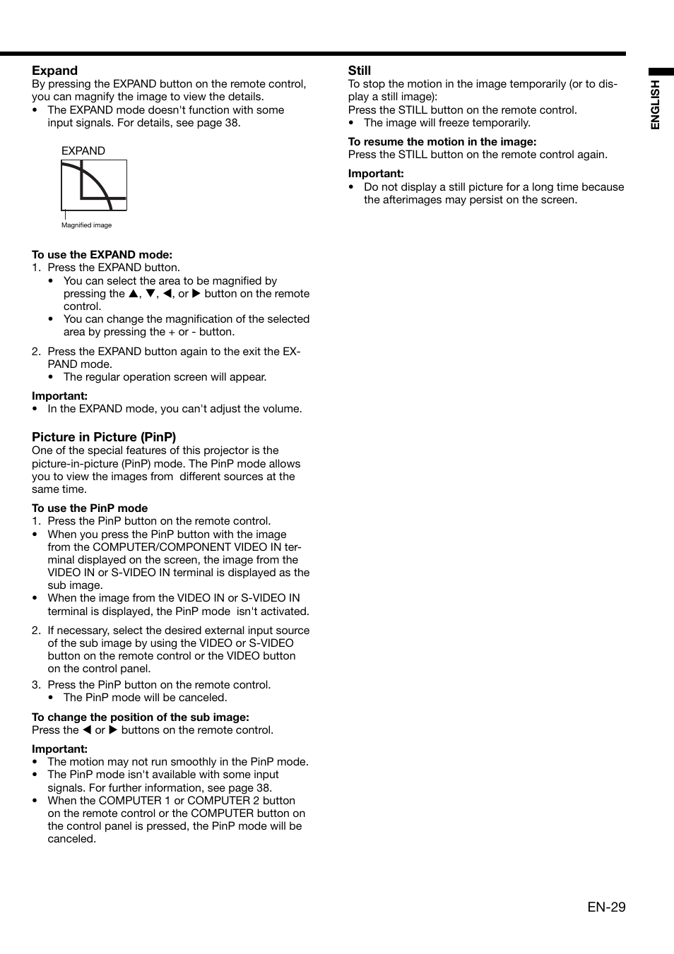 En-29 | MITSUBISHI ELECTRIC DLP XD460U User Manual | Page 29 / 40