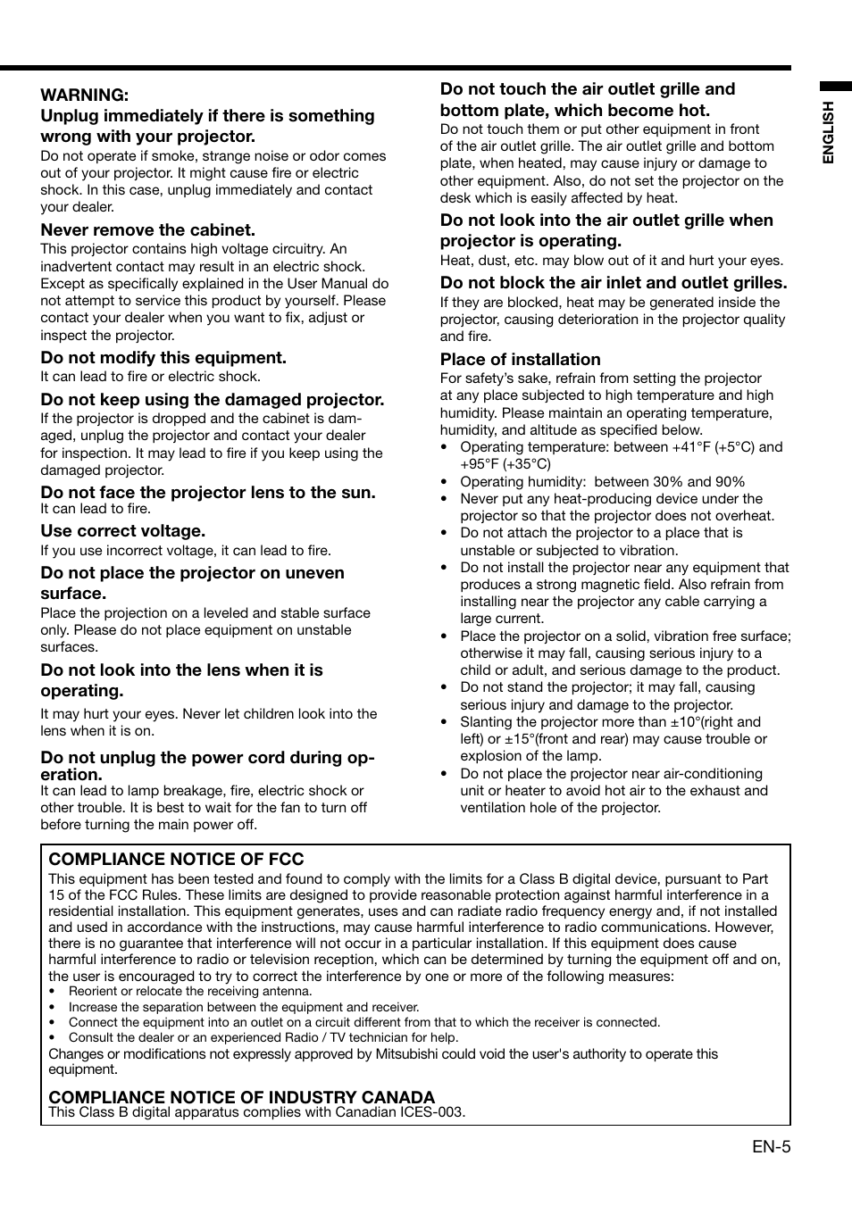 MITSUBISHI ELECTRIC DLP XD460U User Manual | Page 5 / 40