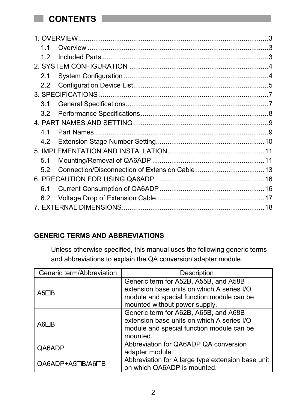 MITSUBISHI ELECTRIC QA6ADP User Manual | Page 3 / 20