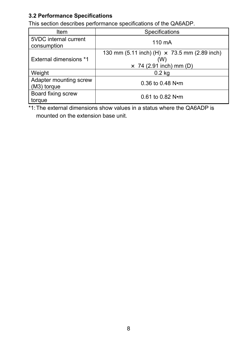 2 performance specifications | MITSUBISHI ELECTRIC QA6ADP User Manual | Page 9 / 20