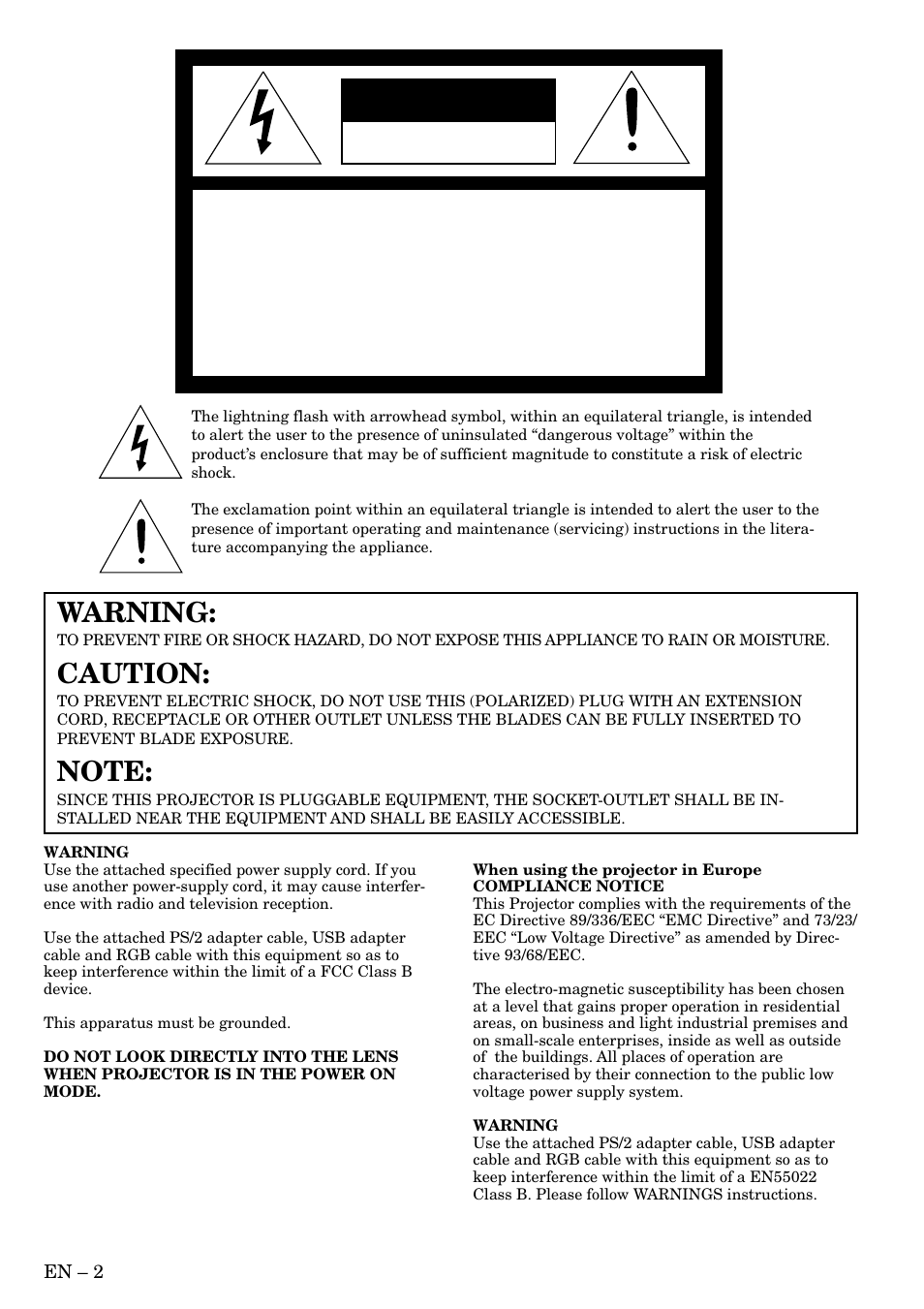 Caution, Warning | MITSUBISHI ELECTRIC SD200U User Manual | Page 2 / 34