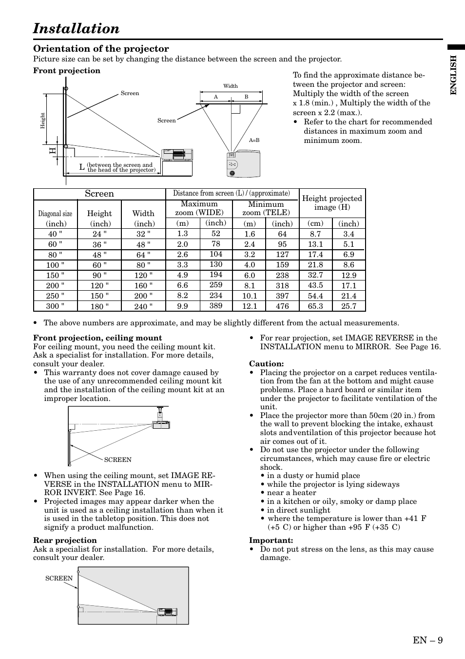 Installation | MITSUBISHI ELECTRIC SD200U User Manual | Page 9 / 34