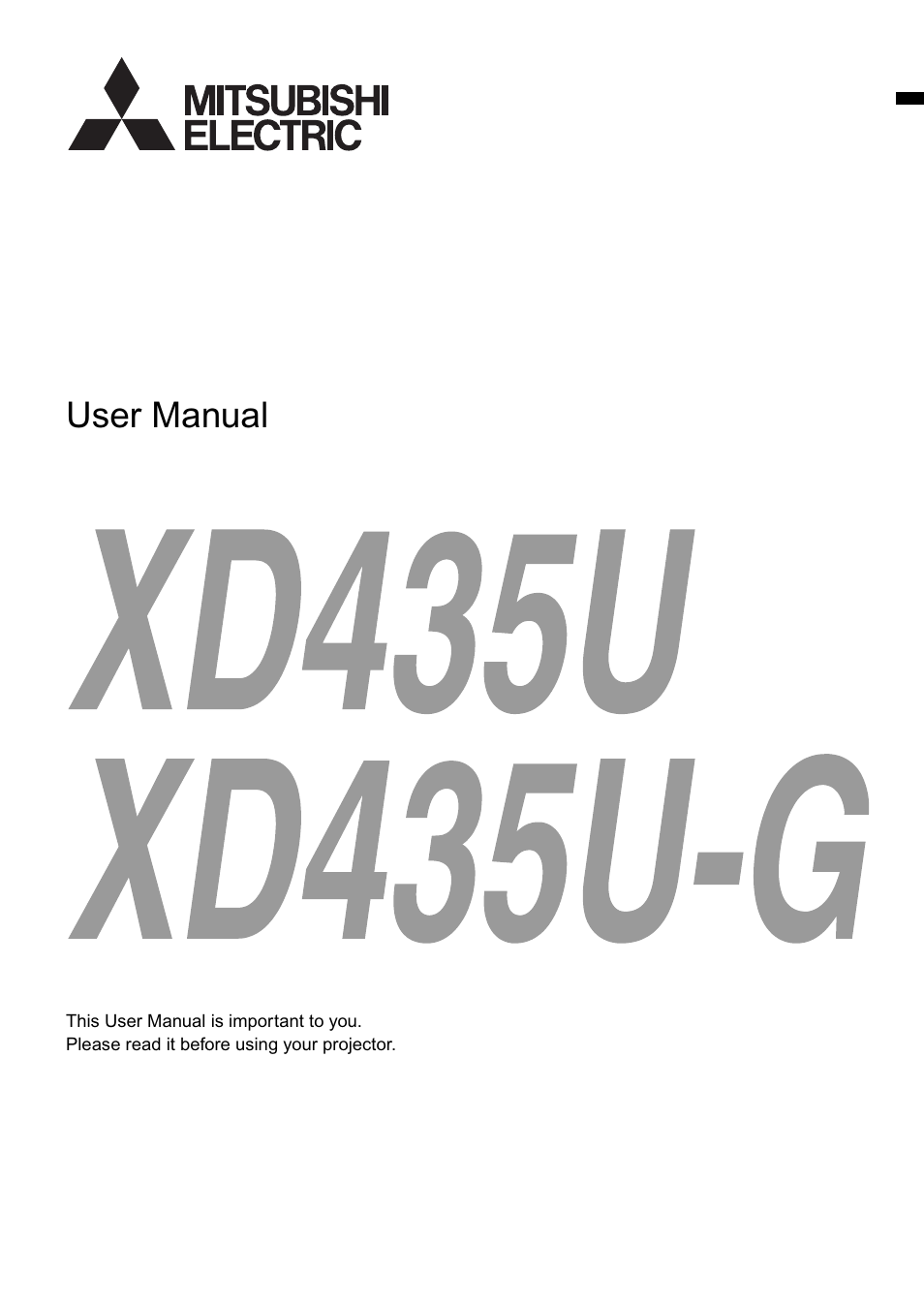 MITSUBISHI ELECTRIC XD435U-G User Manual | 31 pages