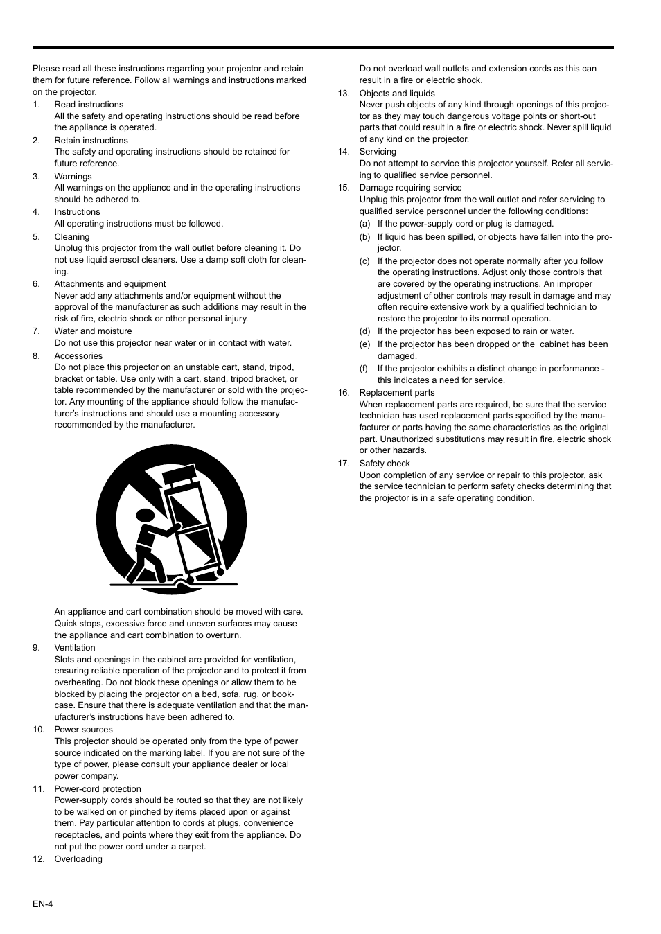 Important safeguards | MITSUBISHI ELECTRIC XD435U-G User Manual | Page 4 / 31