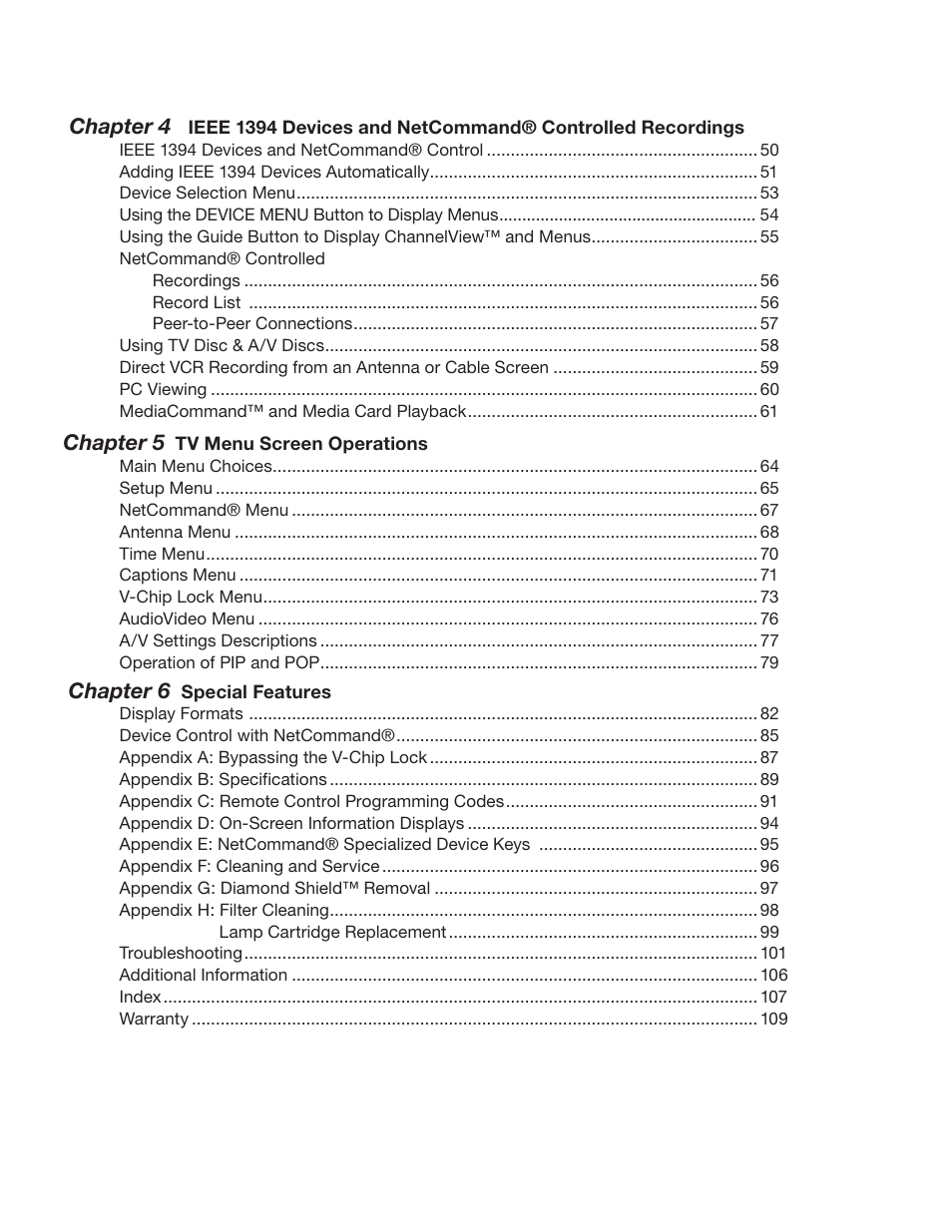 MITSUBISHI ELECTRIC WD-52825 User Manual | Page 5 / 112