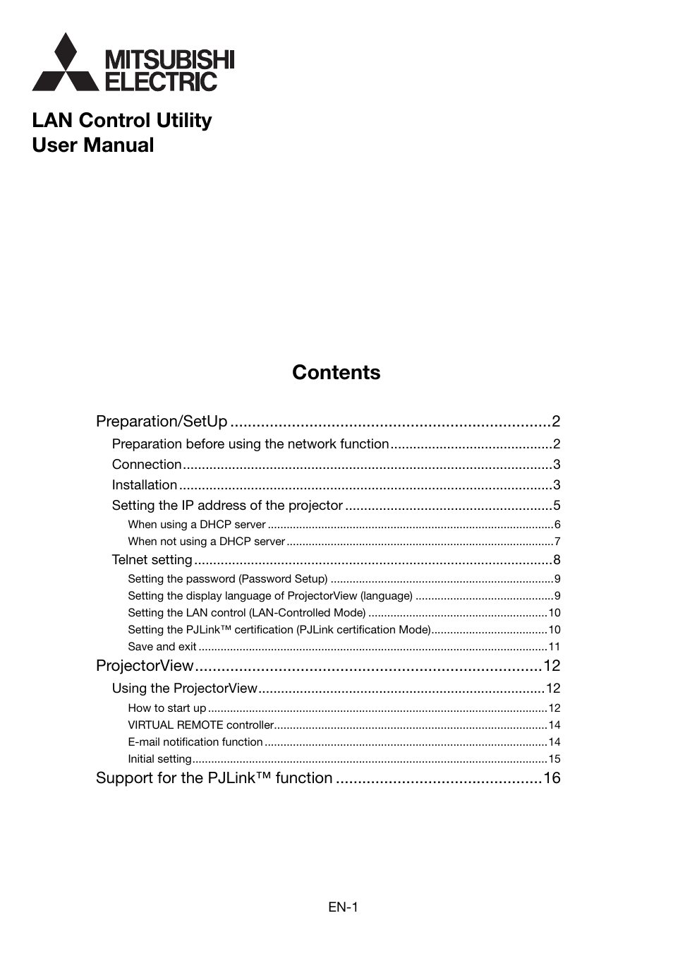 MITSUBISHI ELECTRIC EN-1 User Manual | 17 pages