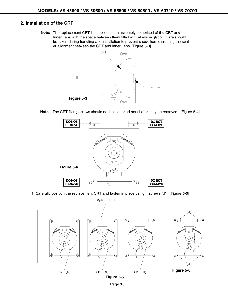 MITSUBISHI ELECTRIC VS-60609 User Manual | Page 15 / 71