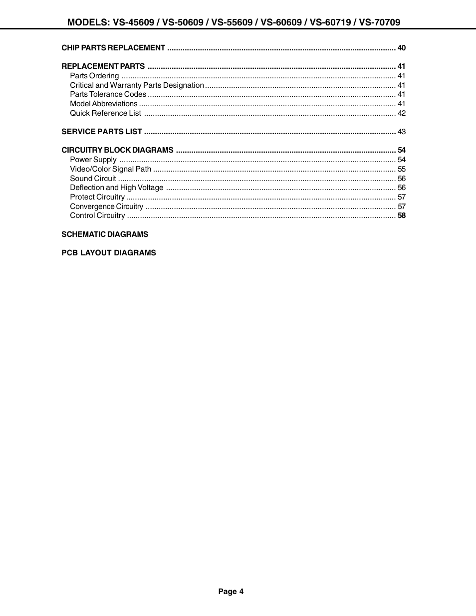 MITSUBISHI ELECTRIC VS-60609 User Manual | Page 4 / 71