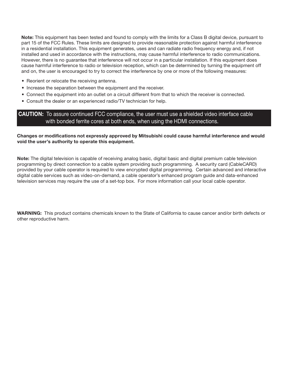 MITSUBISHI ELECTRIC WD-52527 User Manual | Page 3 / 110