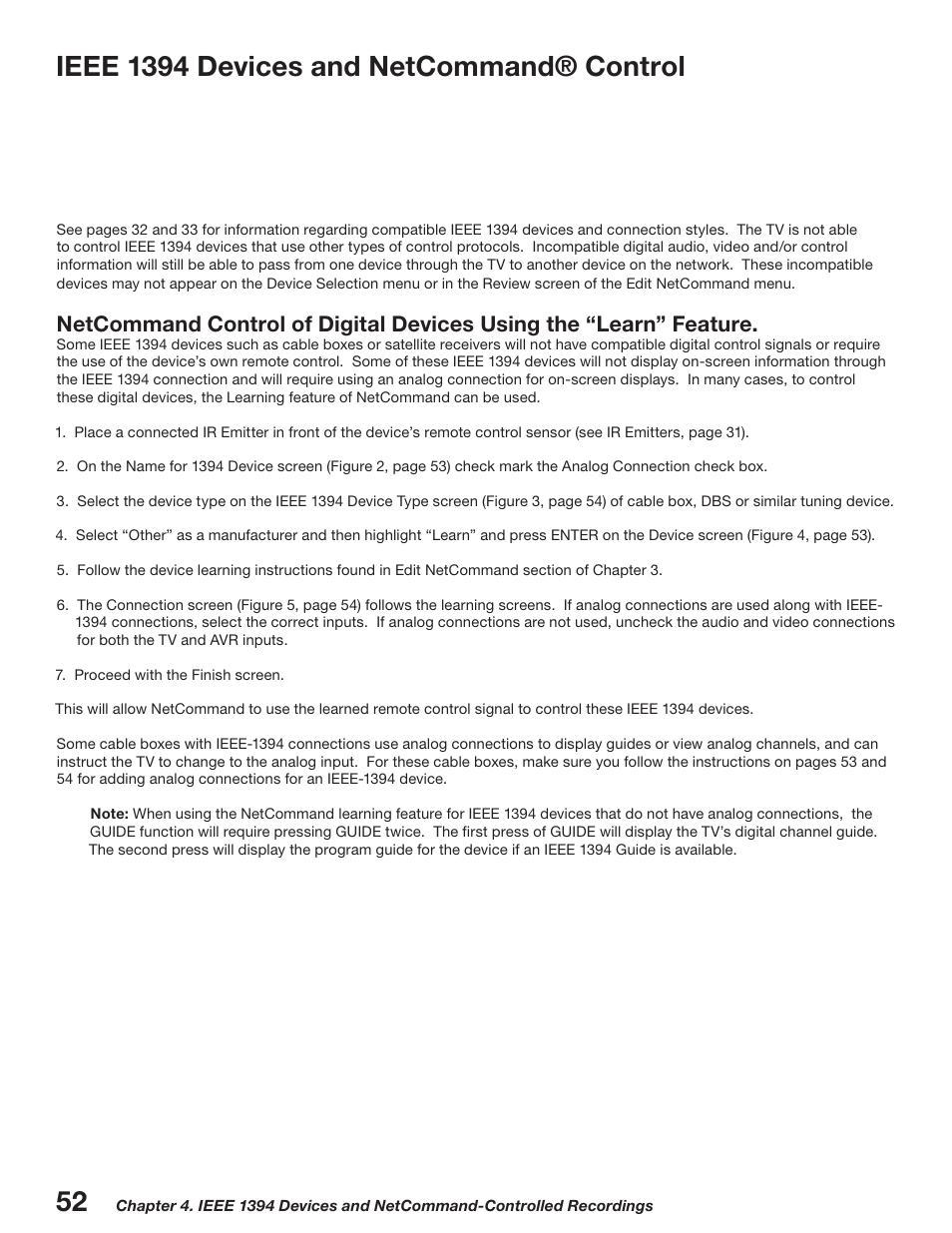 Ieee 139 devices and netcommand® control | MITSUBISHI ELECTRIC WD-52527 User Manual | Page 52 / 110