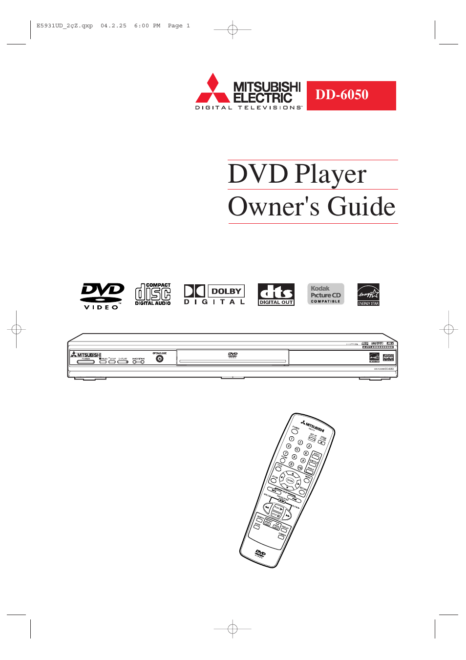 MITSUBISHI ELECTRIC DD-6050 User Manual | 40 pages