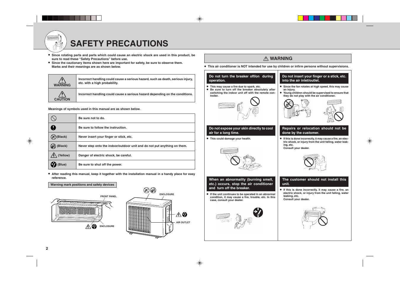 Safety precautions | MITSUBISHI ELECTRIC MSZ09UN User Manual | Page 3 / 30