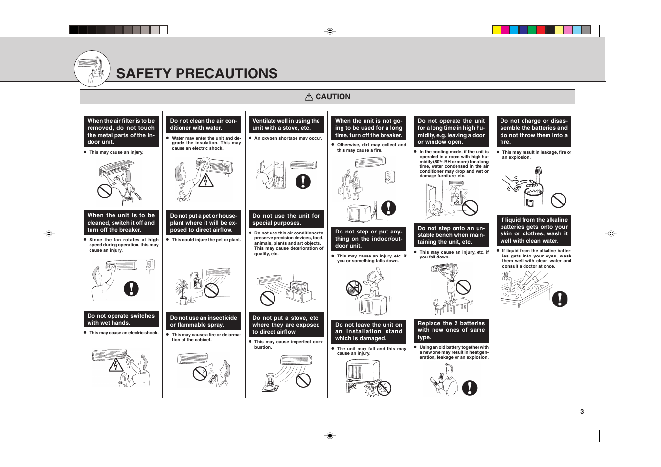 Safety precautions | MITSUBISHI ELECTRIC MSZ09UN User Manual | Page 5 / 30