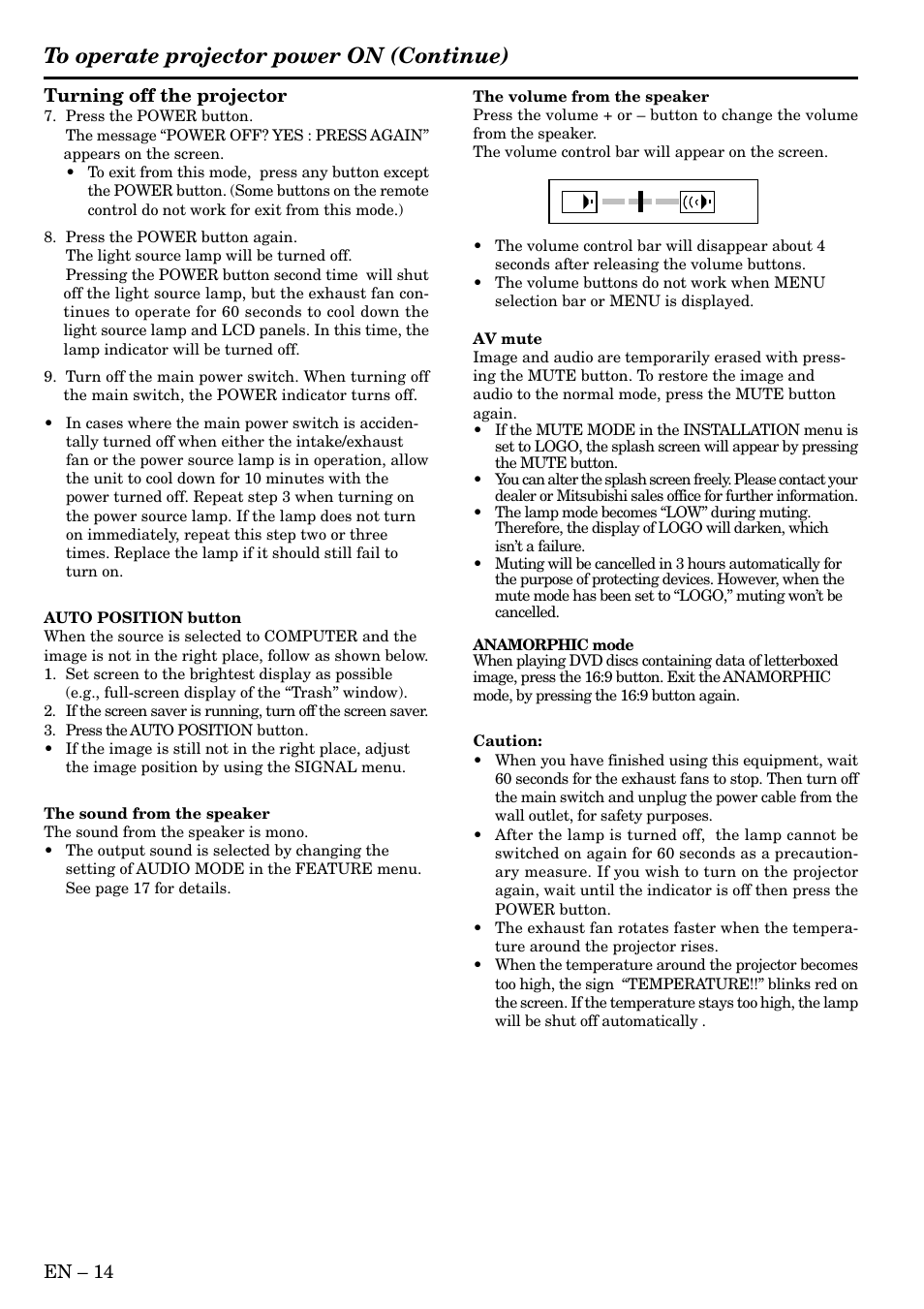 MITSUBISHI ELECTRIC XL2U User Manual | Page 14 / 28