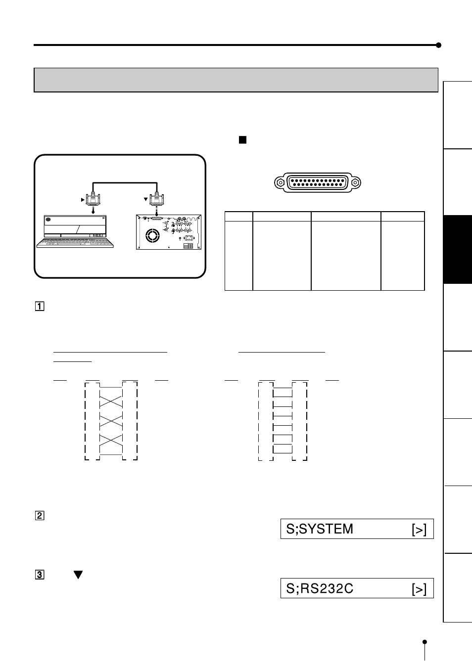 Connection with rs-232c equipment | MITSUBISHI ELECTRIC CP900E User Manual | Page 15 / 60