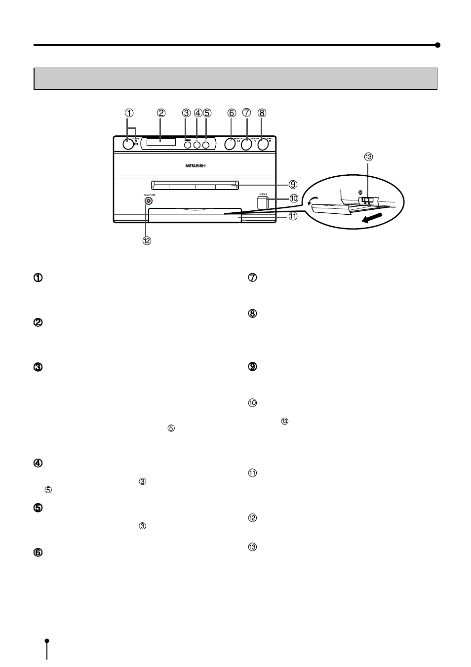 Features & functions, Front panel | MITSUBISHI ELECTRIC CP900E User Manual | Page 8 / 60