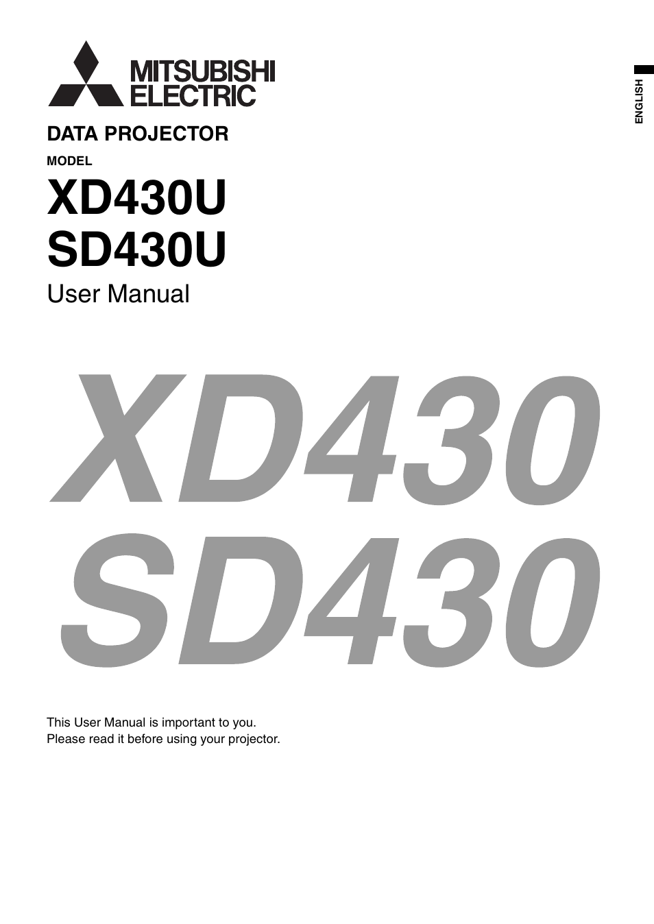 MITSUBISHI ELECTRIC XD430U User Manual | 30 pages