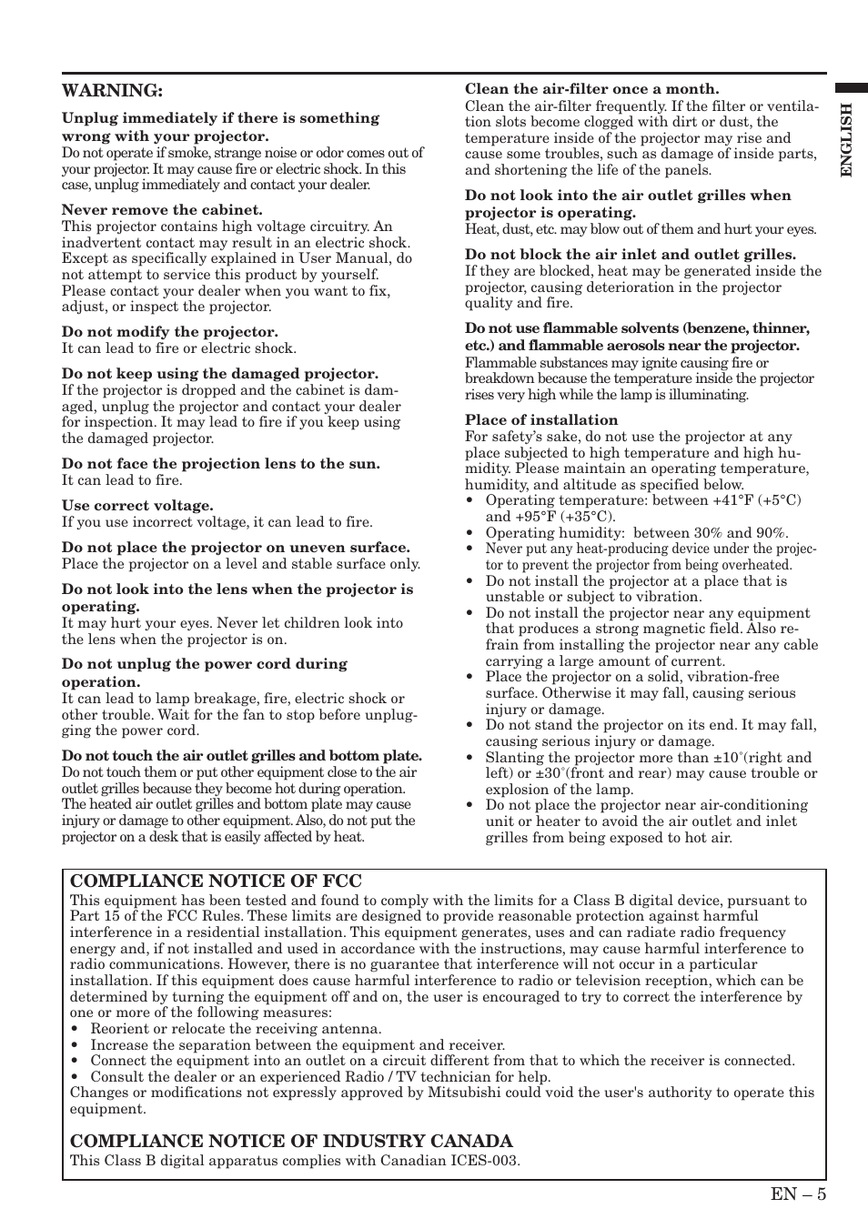 MITSUBISHI ELECTRIC XL9U User Manual | Page 5 / 32