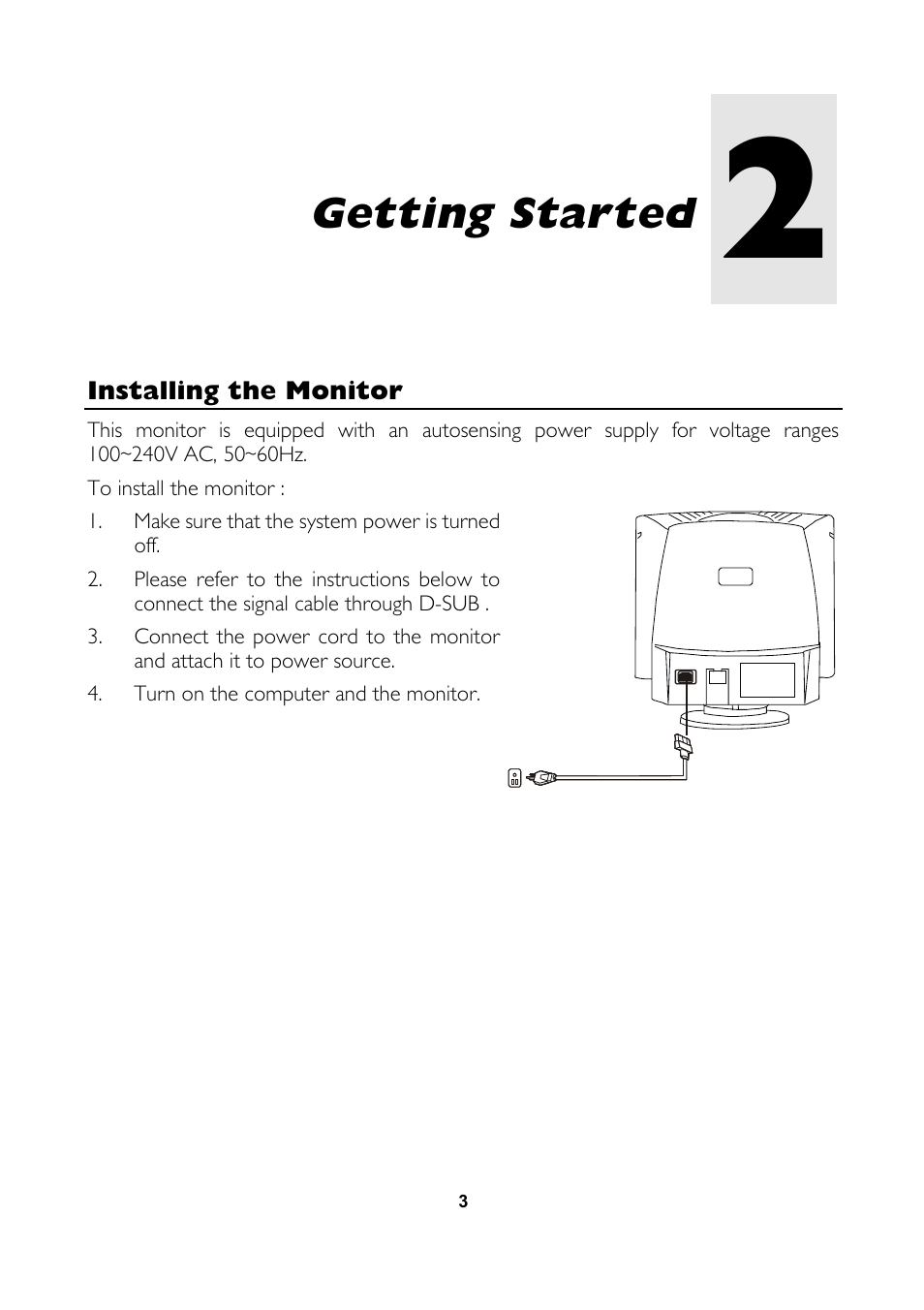 Getting started | MITSUBISHI ELECTRIC 1770G User Manual | Page 11 / 22