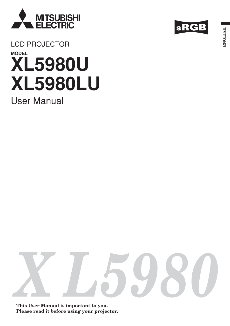 MITSUBISHI ELECTRIC XL5980LU User Manual | 32 pages