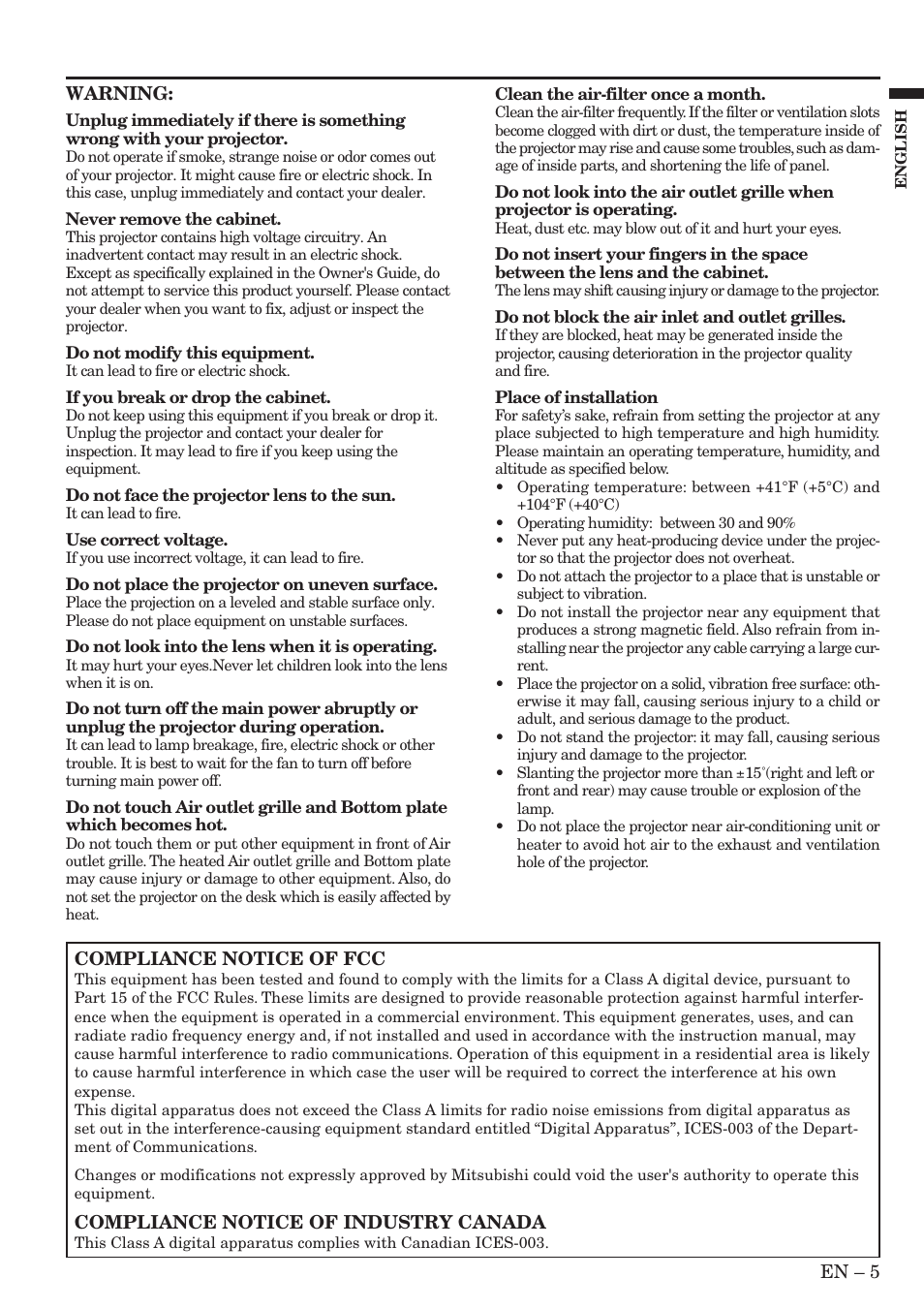 MITSUBISHI ELECTRIC XL5980LU User Manual | Page 5 / 32