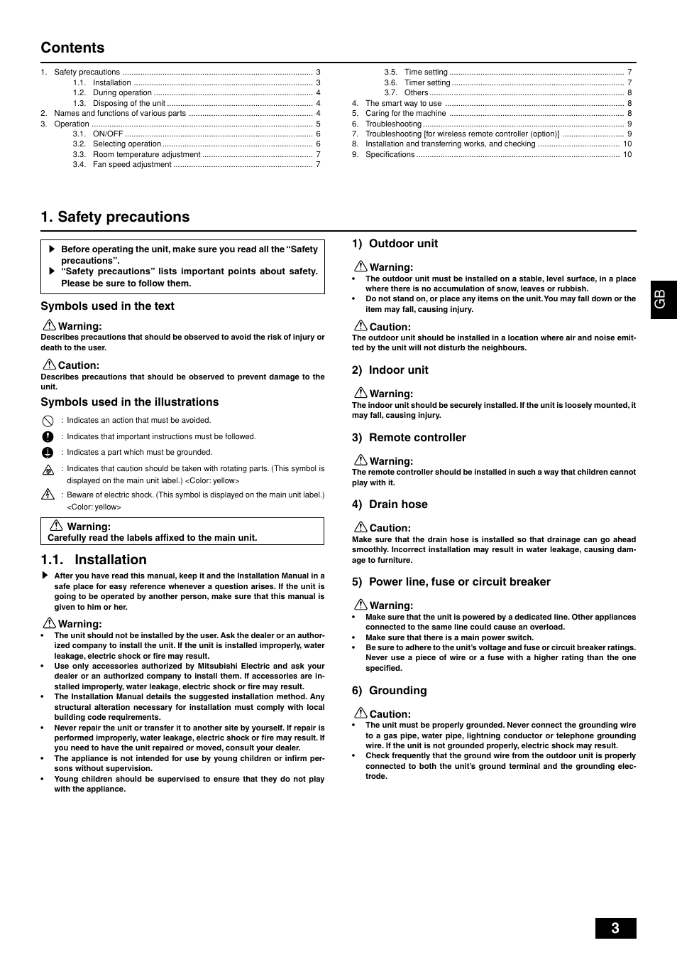 MITSUBISHI ELECTRIC PEH-P10 User Manual | Page 3 / 12