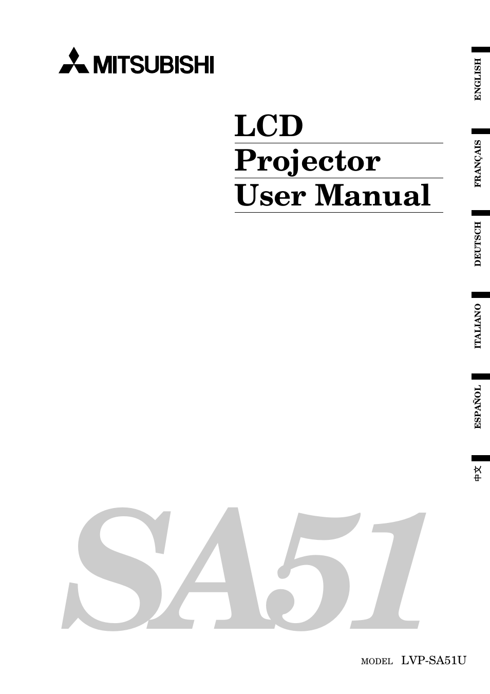 MITSUBISHI ELECTRIC LVP-SA51U User Manual | 31 pages