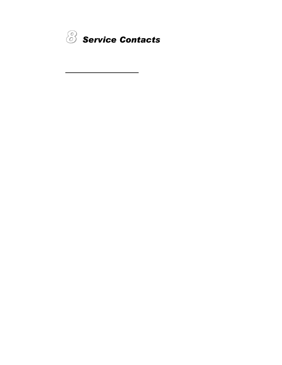 Service contacts | MITSUBISHI ELECTRIC 1995SL User Manual | Page 21 / 22