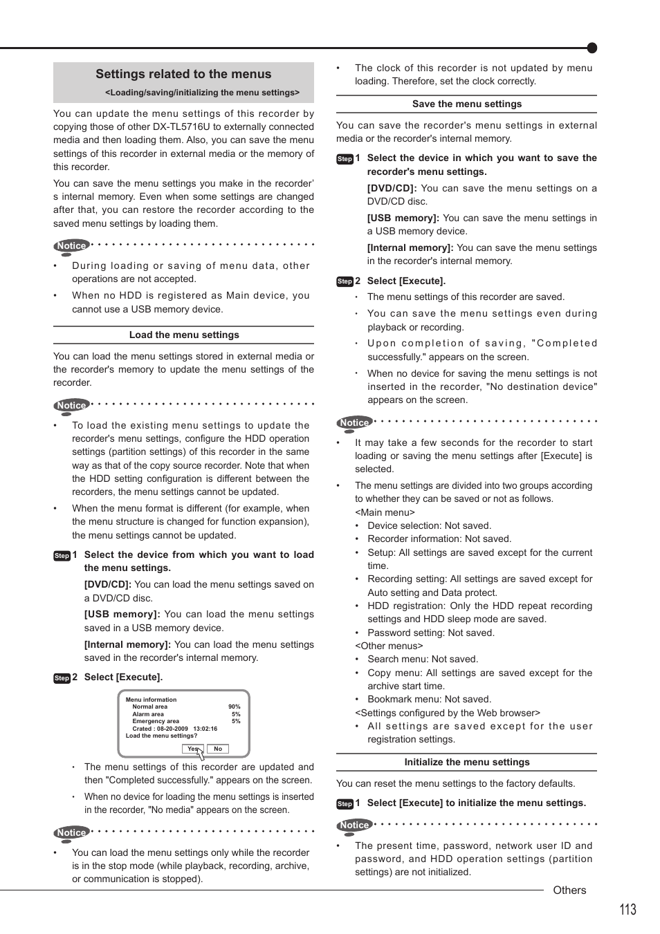 Settings related to the menus | MITSUBISHI ELECTRIC DX-TL5716U User Manual | Page 117 / 144