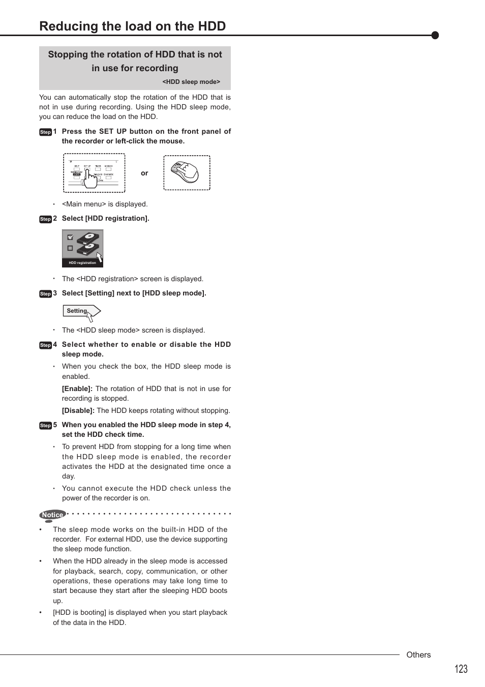 Reducing the load on the hdd | MITSUBISHI ELECTRIC DX-TL5716U User Manual | Page 127 / 144