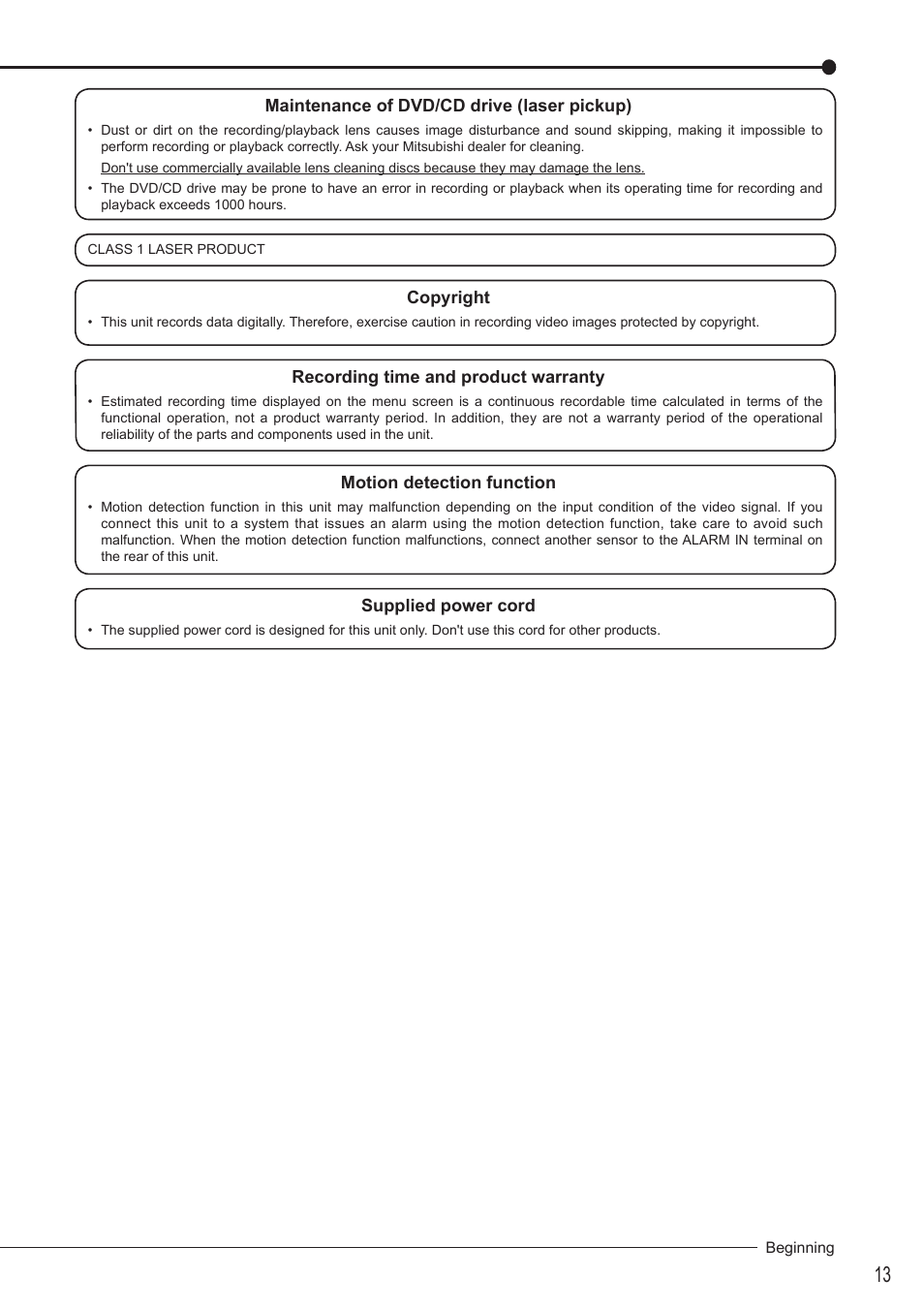 MITSUBISHI ELECTRIC DX-TL5716U User Manual | Page 17 / 144