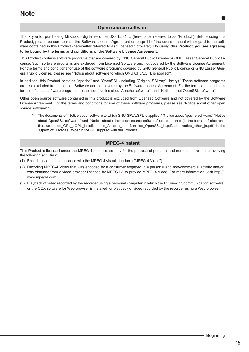 MITSUBISHI ELECTRIC DX-TL5716U User Manual | Page 19 / 144