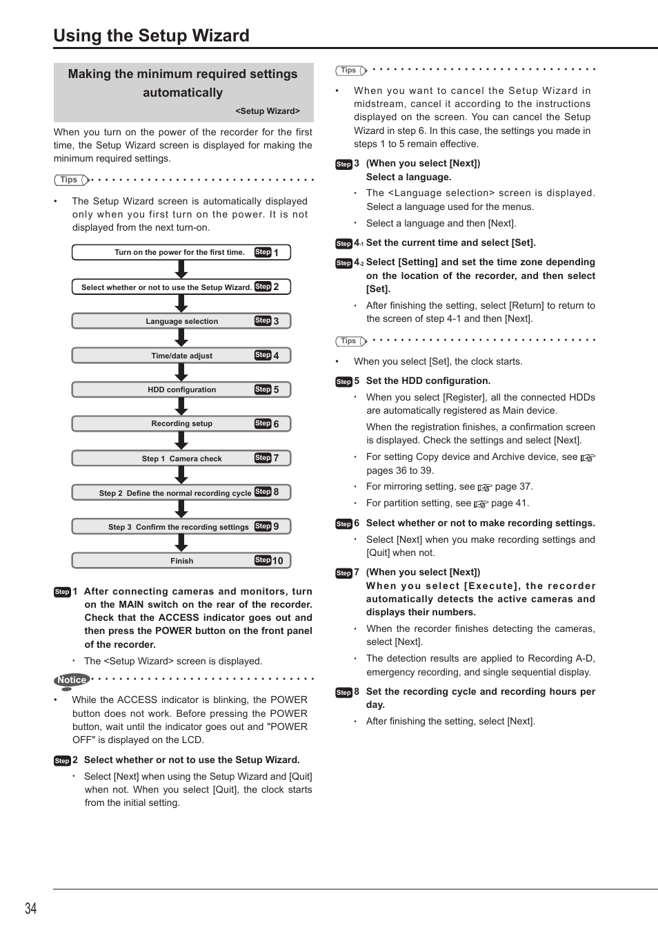 Using the setup wizard, Making the minimum required settings automatically | MITSUBISHI ELECTRIC DX-TL5716U User Manual | Page 38 / 144