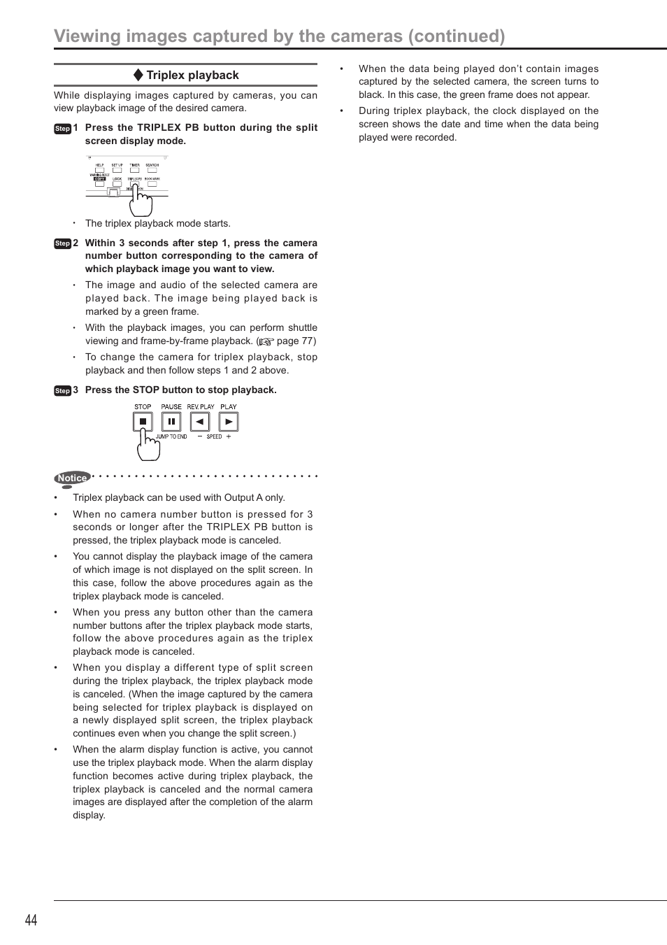 Viewing images captured by the cameras (continued) | MITSUBISHI ELECTRIC DX-TL5716U User Manual | Page 48 / 144