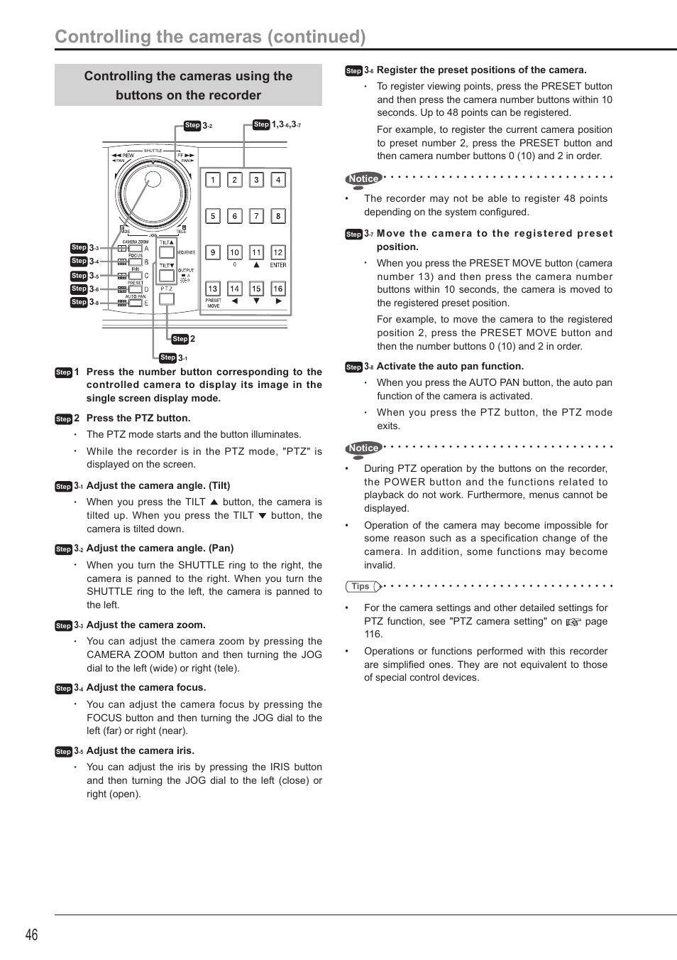 Controlling the cameras (continued) | MITSUBISHI ELECTRIC DX-TL5716U User Manual | Page 50 / 144