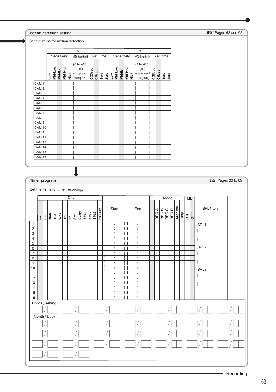 Recording | MITSUBISHI ELECTRIC DX-TL5716U User Manual | Page 57 / 144