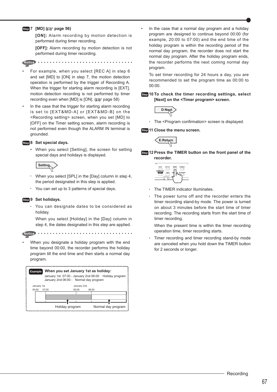 Recording | MITSUBISHI ELECTRIC DX-TL5716U User Manual | Page 71 / 144