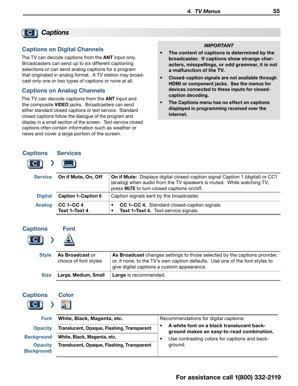 Captions | MITSUBISHI ELECTRIC 838 SERIES User Manual | Page 55 / 110