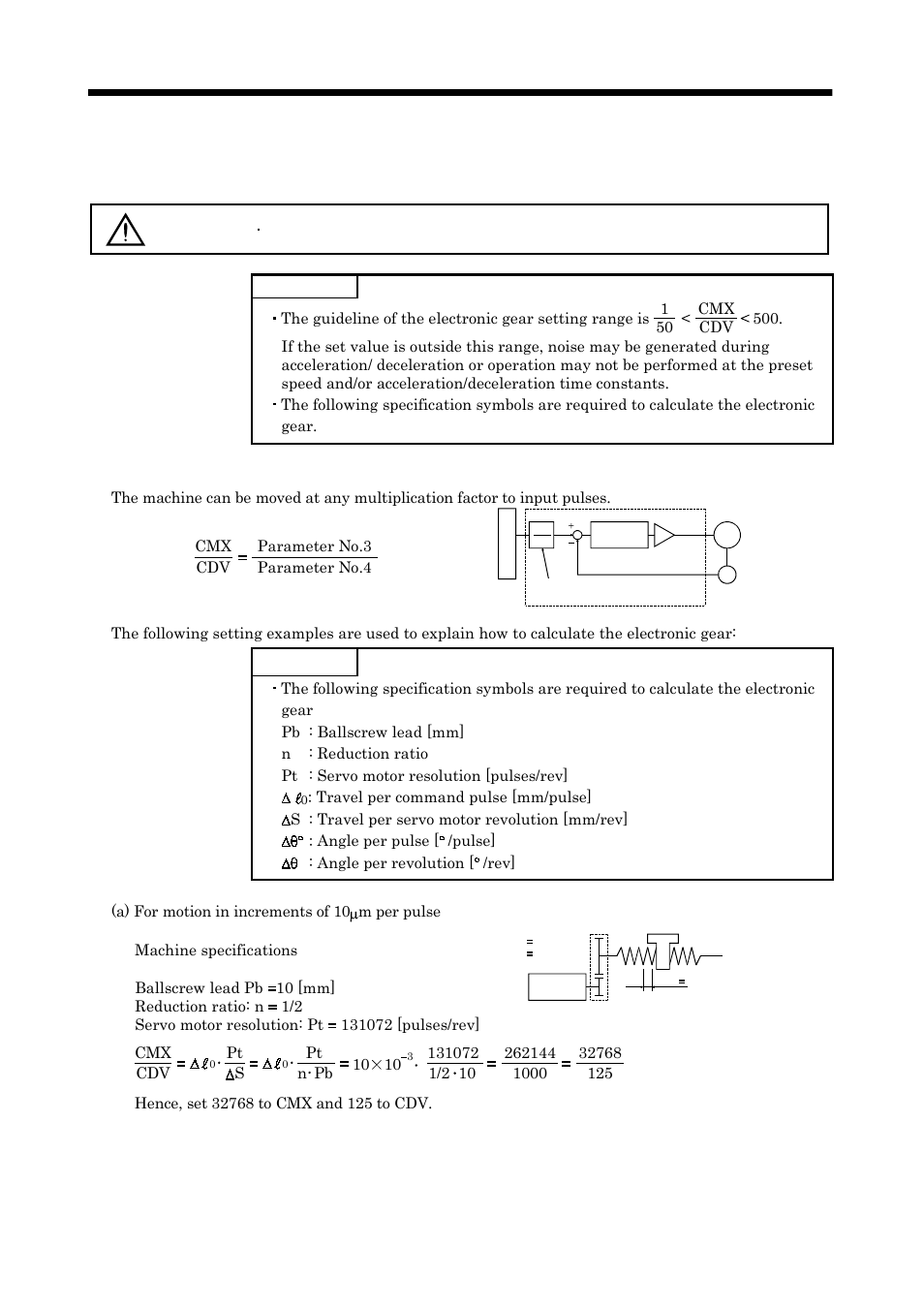 2 detailed description, 1 electronic gear, Parameters | Caution | MITSUBISHI ELECTRIC MELSERVO MR-J2S- A User Manual | Page 145 / 385