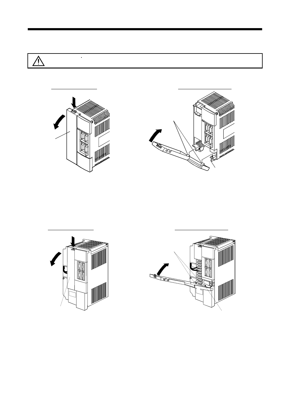 2 removal and reinstallation of the front cover, Functions and configuration, Caution | MITSUBISHI ELECTRIC MELSERVO MR-J2S- A User Manual | Page 34 / 385