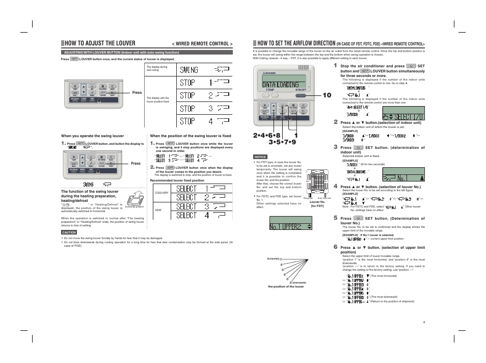 How to adjust the louver | MITSUBISHI ELECTRIC PSA012B722 User Manual | Page 10 / 18