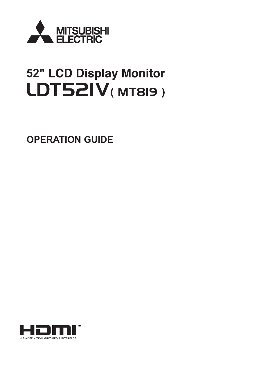 MITSUBISHI ELECTRIC LDT521V User Manual | 30 pages