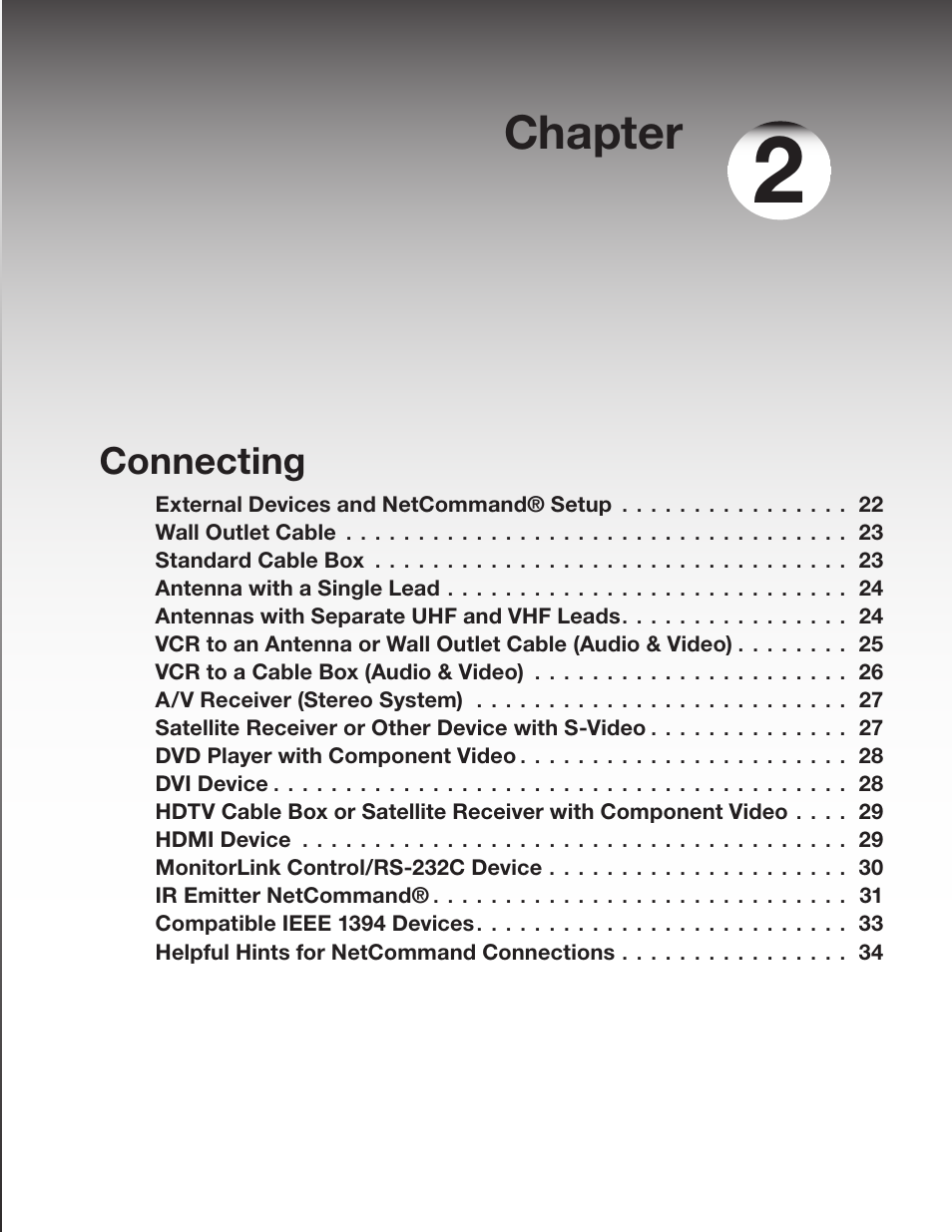 Chapter, Connecting | MITSUBISHI ELECTRIC WD-73827 User Manual | Page 21 / 128